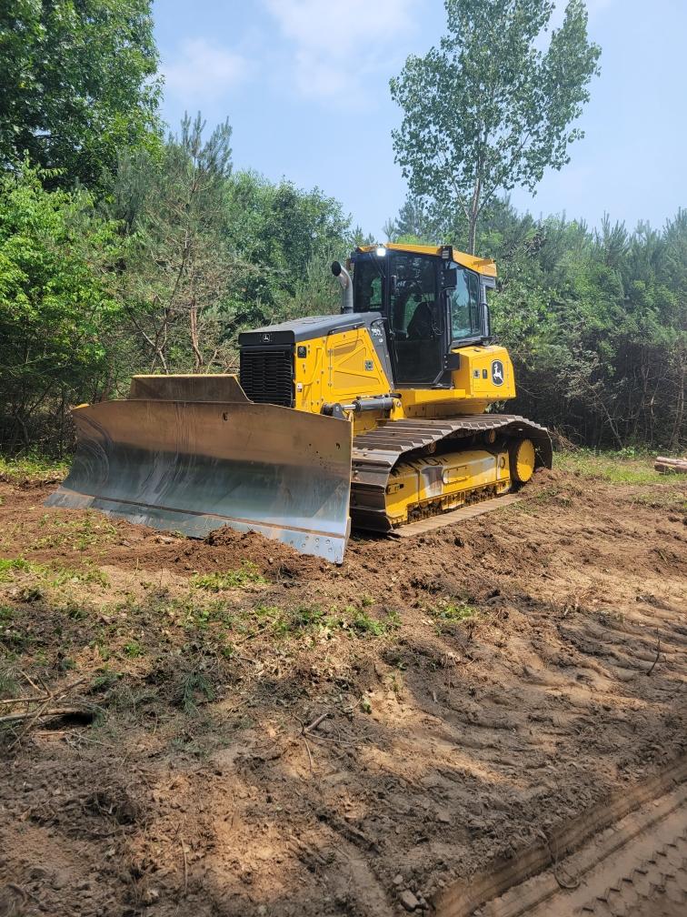 bulldozer in leveled field